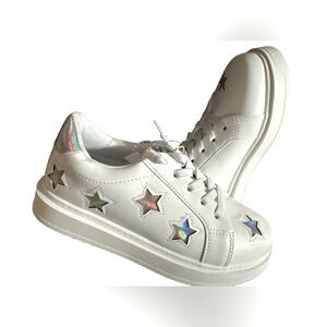 JellyPop- Kids- Youth Girls sneakers with metallic stars Comfort fit- Size 2M